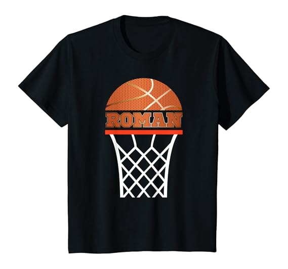 Kids Basketball shirt Boy Name Roman Graphic Tee, Youth